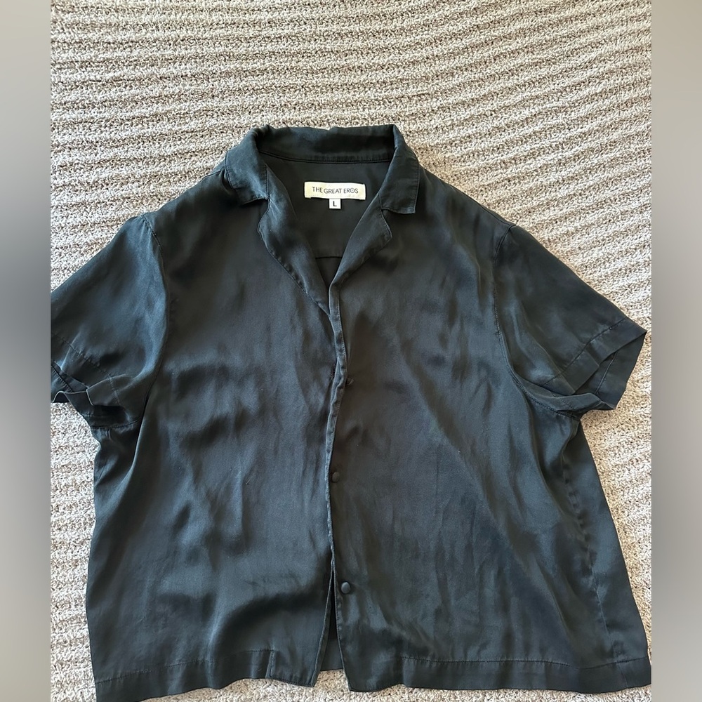 The Great Eros black silk shirt